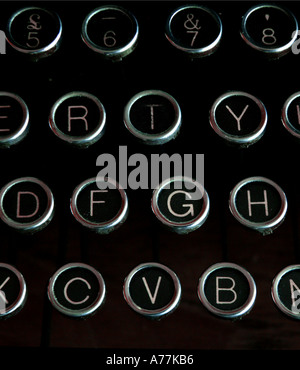 Détail d'un vieux clavier de machine à écrire Banque D'Images