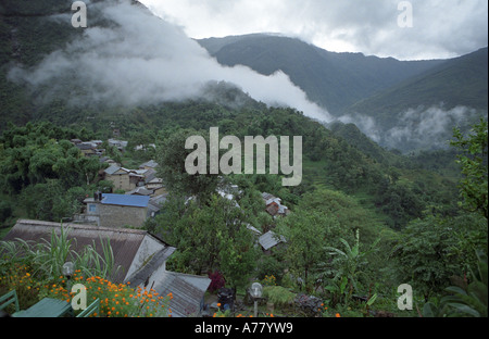 Paysage pittoresque des environs de Syange région Annapurna Népal Banque D'Images