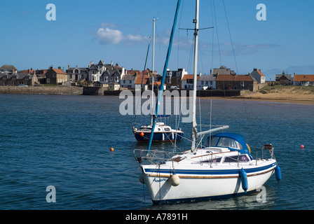 ELIE Le port dh Yachts FIFE ancrée dans bay front village Banque D'Images