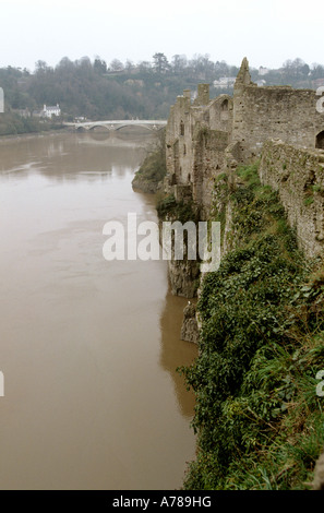 UK Wales Gwent River Wye du château de Chepstow Banque D'Images