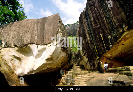 Sri Lanka reste archéologique de Sigiriya Sigiriya Rock à fortress Banque D'Images