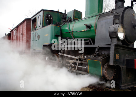 Locomotive Orenstein Koppel de 1908 toujours à s'exécute.Dalhem Gare et musée Gotland Suède Banque D'Images