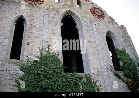 Ruines de l'église St Nicolai construire vers 1230 par les moines Dominicains Cité médiévale ville hanséatique de Visby Banque D'Images