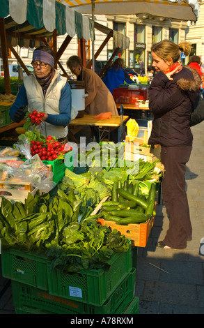 Marché Bio à la place Freyung UE Vienne Autriche centrale Banque D'Images