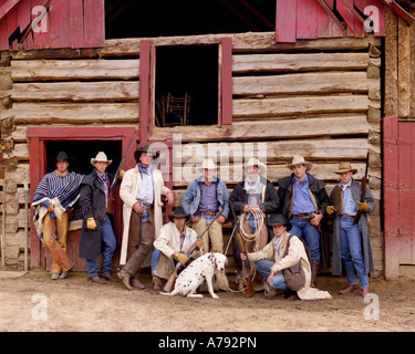 Mains Ranch ou cowboys à un Colorado guest ranch Banque D'Images