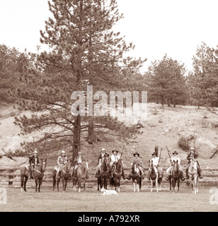 Mains Ranch ou cowboys à un Colorado guest ranch Banque D'Images