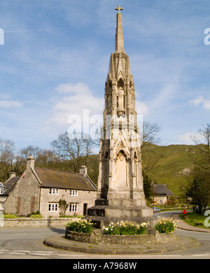 Croix, Ilam Ilam au Village dans le Derbyshire Peak District UK Banque D'Images