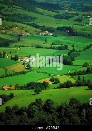 France Aquitaine Pyrénées atlantique pays basque vue depuis le col d'osquich Banque D'Images