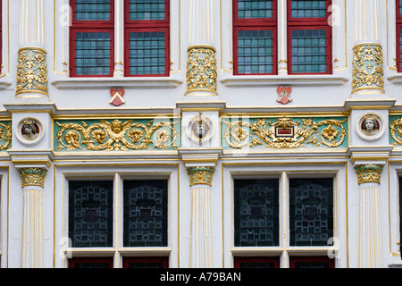 Détail du style renaissance vieux registre civil ou de vieux magnétoscopes House en place Burg Bruges Belgique Banque D'Images