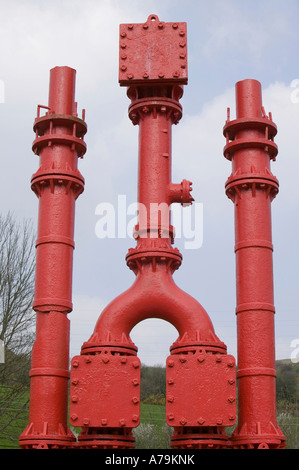 Une vieille pompe à eau dans l'argile de chine centre du patrimoine mondial, près de St Austell, Cornwall, UK Banque D'Images