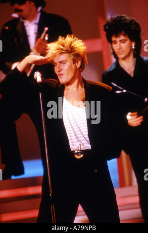 Groupe pop britannique DURAN DURAN avec le chanteur Simon Le Bon sur 1985 Banque D'Images