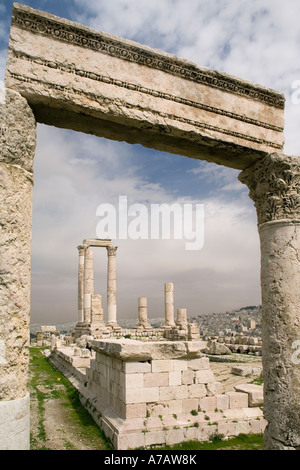 La Jordanie, Amman, citadelle, temple of Hercules Banque D'Images