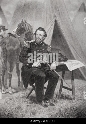 Nathaniel Lyon, 1818 - 1861. Union européenne Le Brigadier général tué à Bataille de Wilsons Creek pendant la guerre civile américaine. De la peinture par Alonzo Chappel Banque D'Images