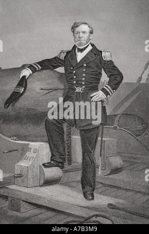 Andrew Hull Foote, 1806 - 1863. Union distingué officier de marine pendant la guerre civile américaine. D'après une peinture par Alonzo Chappel. Banque D'Images