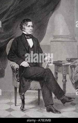 Franklin Pierce, 1804 - 1869. 14e président des États-Unis d'Amérique. D'après une peinture par Alonzo Chappel. Banque D'Images