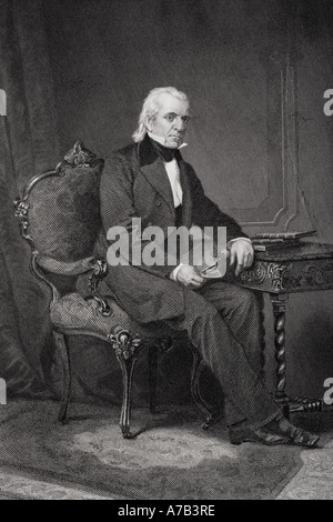 James Knox Polk, 1795 - 1849. 11e président des États-Unis d'Amérique. D'après une peinture par Alonzo Chappel. Banque D'Images