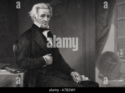 Andrew Jackson, 1767 - 1845. Soldat et homme d'État américain, et 7e président des États-Unis. Banque D'Images