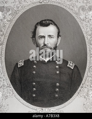 Ulysses S. Grant, 1822 - 1885. Capitaine des armées de l'Union dans la guerre civile américaine et 18e président des États-Unis d'Amérique. Banque D'Images