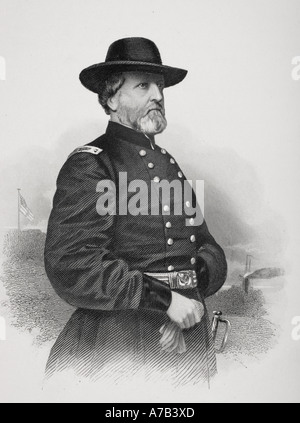 George Henry Thomas, 1816 - 1870. Général de l'Union pendant la guerre civile américaine. À partir d'une photographie par Matthew Brady. Banque D'Images