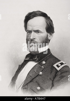 William Tecumseh Sherman, 1820 - 1891. Soldat américain, homme d'affaires, enseignant et auteur. Général de l'Union dans la guerre civile américaine Banque D'Images