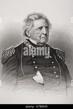 Winfield Scott, 1786 - 1866. Le commandant militaire américain et candidat politique. Général de l'Union pendant la guerre civile américaine Banque D'Images