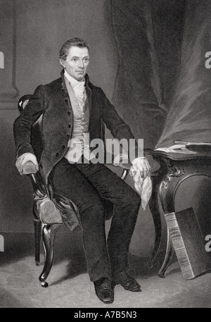 James Monroe, 1758 - 1831. Homme d'État américain, avocat, diplomate et père fondateur. Cinquième président des États-Unis. Banque D'Images
