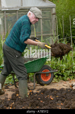 Potager alimenté avec du fumier Banque D'Images