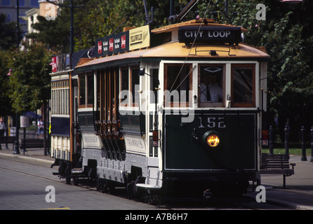 Boucle de la ville Christchurch Tramway ile sud Nouvelle Zelande Banque D'Images