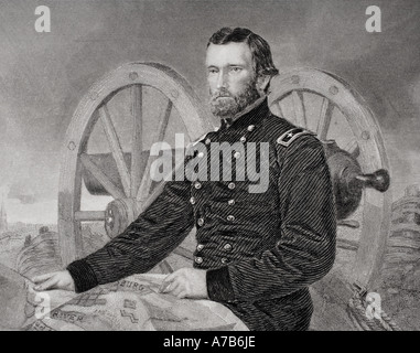 S'Ulysse Grant, 1822 - 1885. Commandant des armées de l'Union dans la guerre civile américaine et 18e président des États-Unis d'Amérique. Banque D'Images