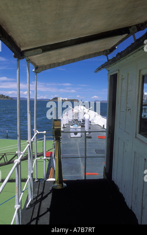 Pérou Puno, Lac Titicaca légende locale coque fer Yavari Ship Banque D'Images