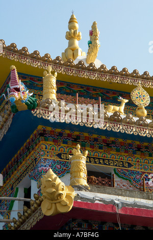 Détail de chorten à Mcleod Ganj Banque D'Images