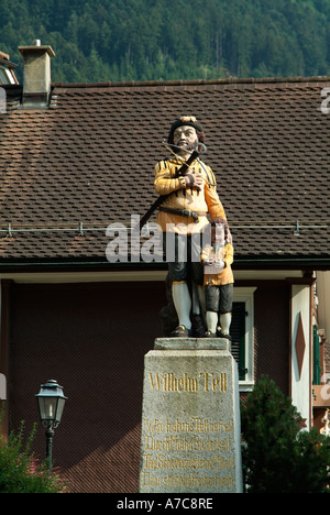 Statue de William Tell, Burglen près de Altdorf, Suisse Banque D'Images