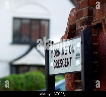 Rue Mornington Crescent sign in Hove East Sussex. Photo par Jim Holden. Banque D'Images