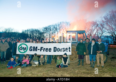 Protestation contre les cultures génétiquement modifiées dans le Dorset Banque D'Images