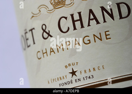 Champagne Moet et Chandon bouteille de champagne Banque D'Images