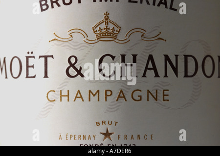 Champagne Moet et Chandon bouteille de champagne Banque D'Images