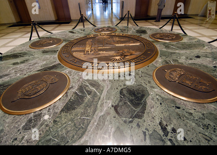 The Great Seal of the State of Florida in the interior of the new current State Capitol Building at Tallahassee Florida FL Banque D'Images