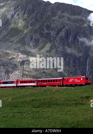 Matterhorn-Gotthard-fer au col de l'Oberalp, Suisse, Zermatt Banque D'Images