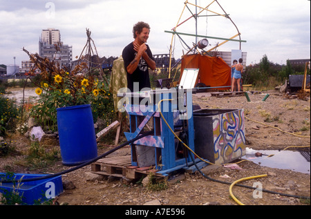 Les voyageurs Eco terre d'occupation dans Wandsworth, Londres du sud. Banque D'Images