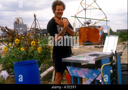 Les voyageurs Eco terre d'occupation dans Wandsworth, Londres du sud. Banque D'Images