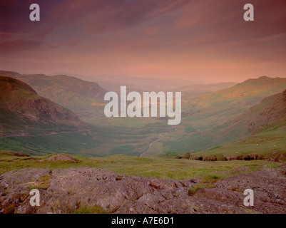 Voir l'ensemble peu Lang Dale Lake District National Park Cumbria England UK Banque D'Images