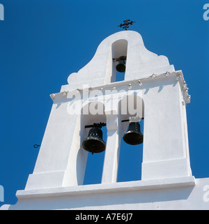 Clocher de l'église, Fiskardo, Kefalonia, îles Ioniennes, Grèce Banque D'Images