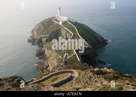 Phare de south stack isle of anglesey au nord du Pays de Galles uk go Banque D'Images