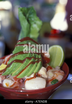 NA, Mexique, Puerto Vallarta, Punta Mita. Close up de l'avocat et le ceviche appetizer. Banque D'Images