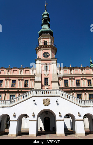 Rynek, la place historique de la ville de Zamosz, UNESCO World Heritage Site, Pologne Banque D'Images