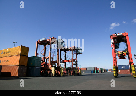 Chariots fonctionnent au Port de Newark Container Terminal à Newark USA 24 févr. 2006 Banque D'Images