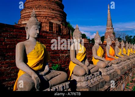 Bouddha Thai statue, statue de Bouddha, Wat Yai Chaya Mongkol, Ayutthaya, Province d'Ayutthaya, Thaïlande, Asie du Sud, Asie Banque D'Images