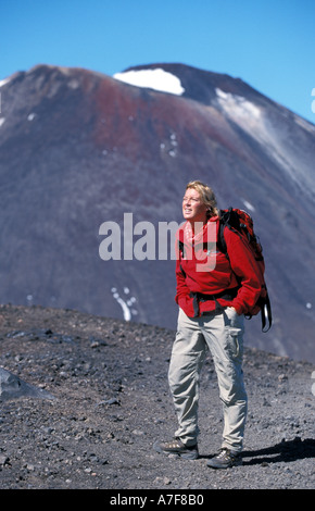 Femme walker en Nouvelle Zélande Banque D'Images