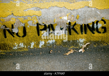 Aucun stationnement freiner stensiled peinture sign Banque D'Images