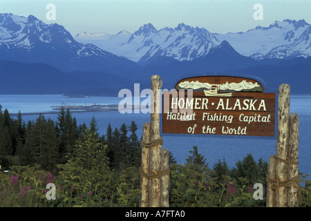 Amérique du Nord, Etats-Unis, AK, Homer, péninsule de Kenai. Homer est la capitale mondiale du flétan. Banque D'Images